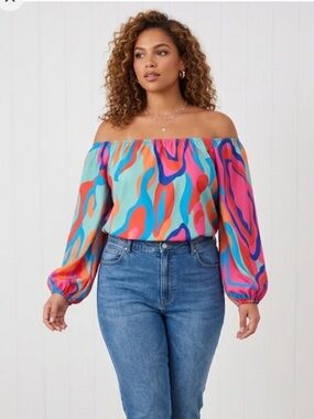 ❤️5/$25  Women's Multicolor Abstract Top